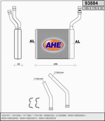 AHE 93884 - Heat Exchanger, interior heating www.avaruosad.ee