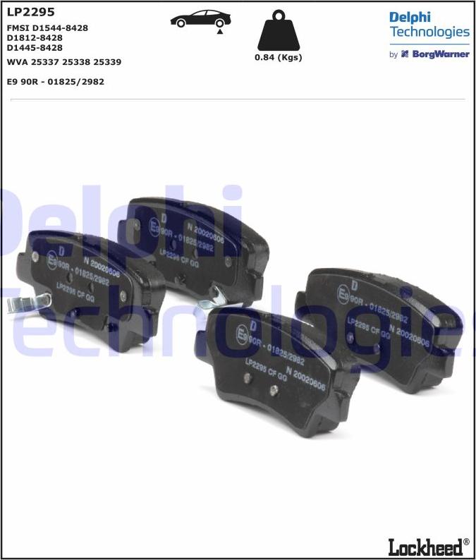 Delphi LP2295 - Brake Pad Set, disc brake www.avaruosad.ee
