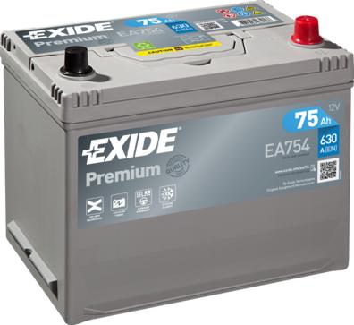 Exide EA754 - Starter Battery www.avaruosad.ee