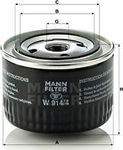 Mann-Filter W 914/4 - Eļļas filtrs www.avaruosad.ee