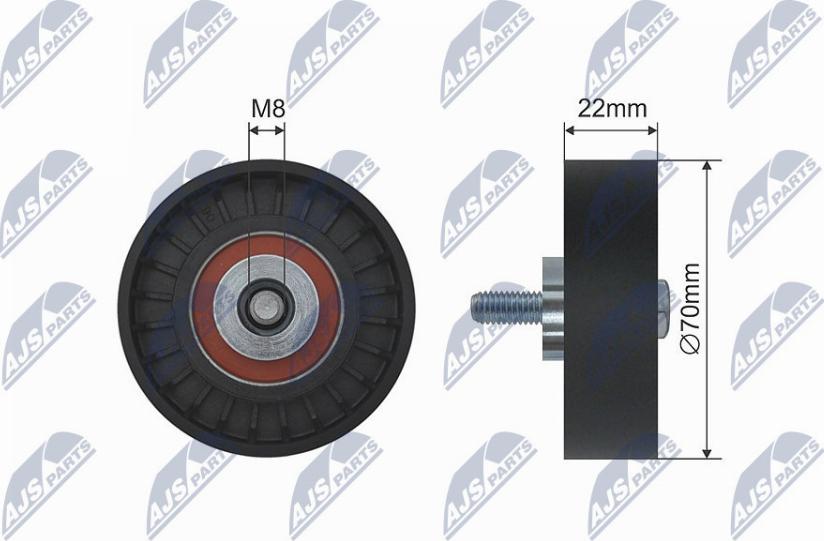 NTY RNK-FT-001 - Deflection/Guide Pulley, v-ribbed belt www.avaruosad.ee