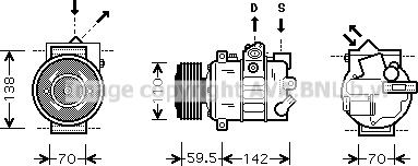 Prasco VNAK220 - Compressor, air conditioning www.avaruosad.ee