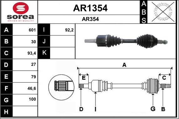 SNRA AR1354 - Drive Shaft www.avaruosad.ee