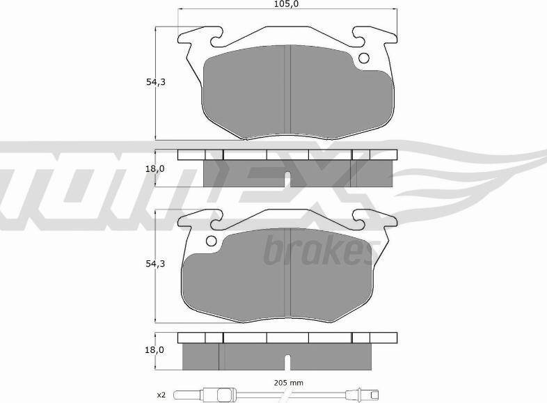 TOMEX brakes TX 10-34 - Brake Pad Set, disc brake www.avaruosad.ee