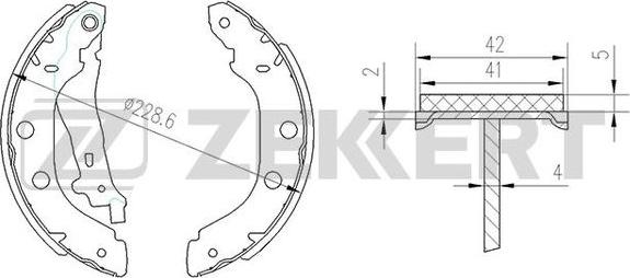 Zekkert BK-4445 - Brake Set, drum brakes www.avaruosad.ee